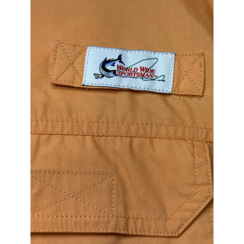 World Wide Sportsman Mens XL Fishing Shirt Florida Sea Base Orange Long Sleeve - Picture 5 of 9